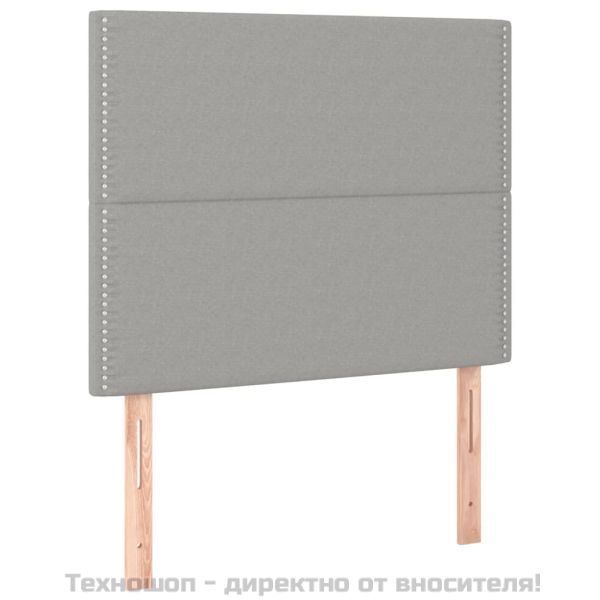 Боксспринг легло с матрак, светлосиво, 100x200 см, плат