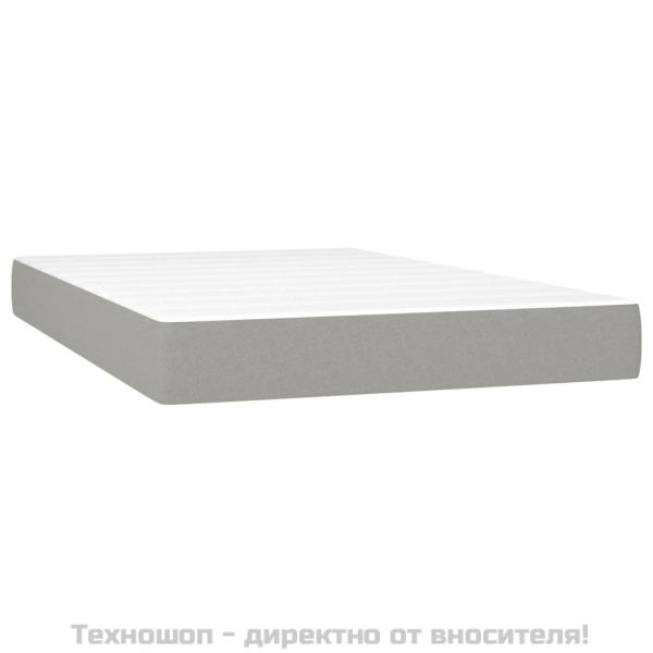 Боксспринг легло с матрак, светлосиво, 120x200 см, плат