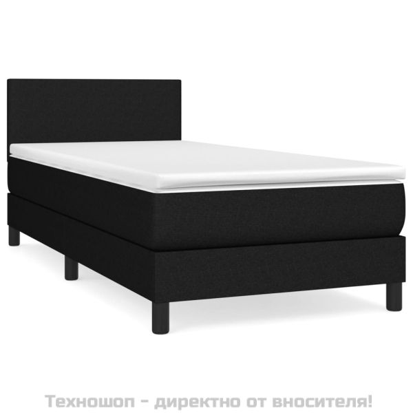 Боксспринг легло с матрак, черно, 100x200 см, плат