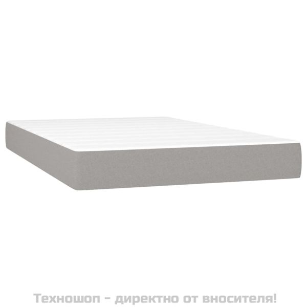 Боксспринг легло с матрак, светлосиво, 120x200 см, плат