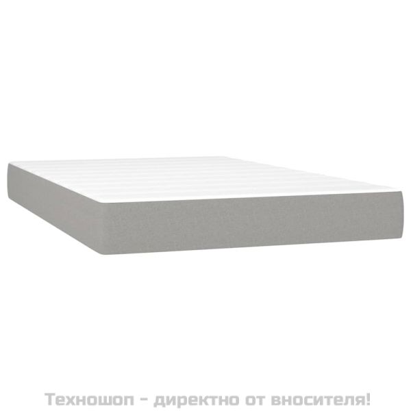 Боксспринг легло с матрак, светлосиво, 120x200 см, плат