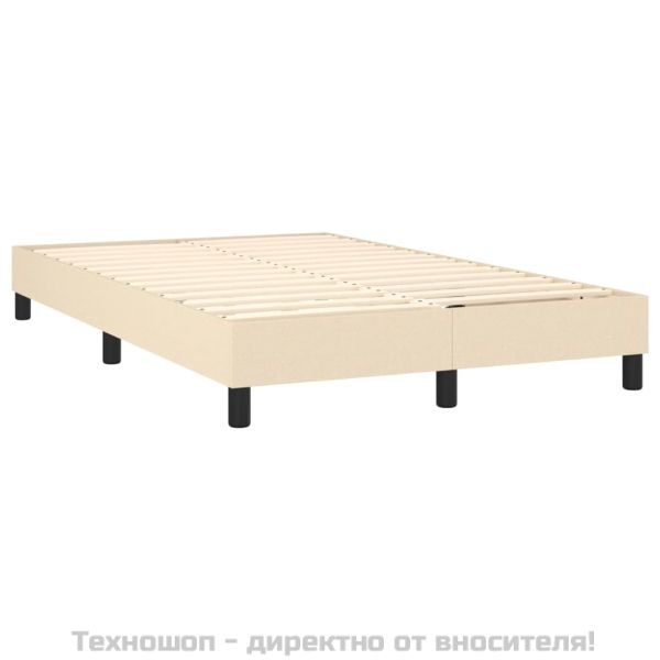 Боксспринг легло с матрак, кремаво, 120x200 см, плат