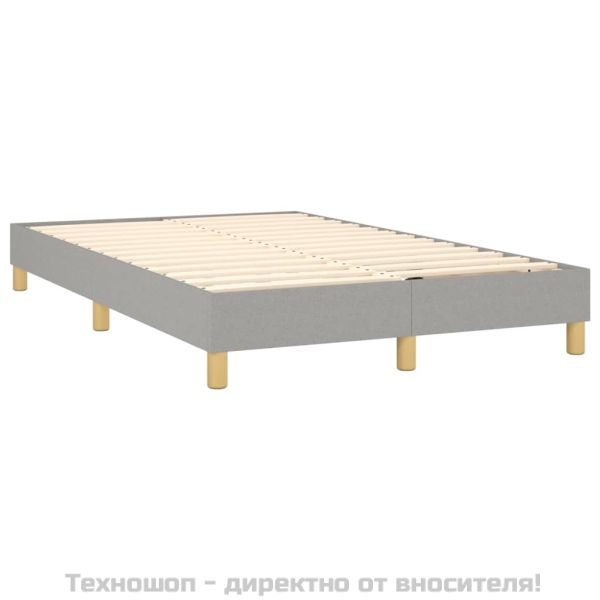 Боксспринг легло с матрак, светлосиво, 120x200 см, плат