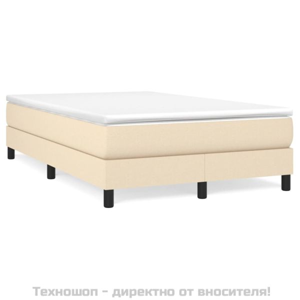 Боксспринг легло с матрак, кремаво, 120x200 см, плат