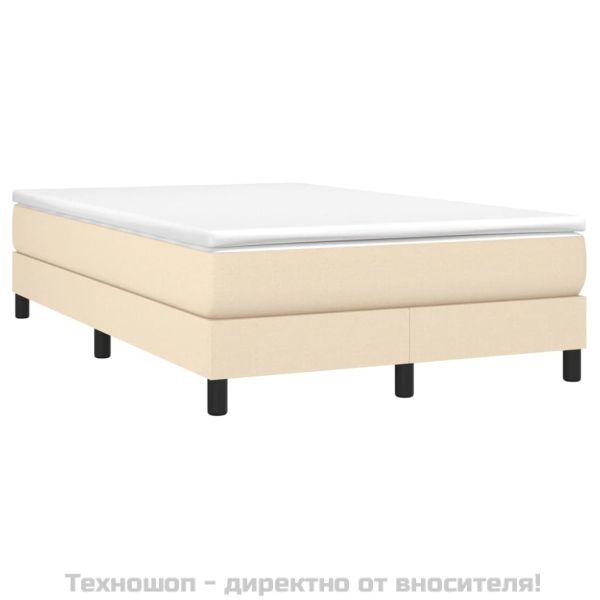 Боксспринг легло с матрак, кремаво, 120x200 см, плат