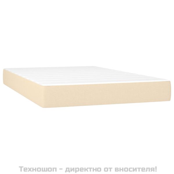 Боксспринг легло с матрак, кремаво, 120x200 см, плат