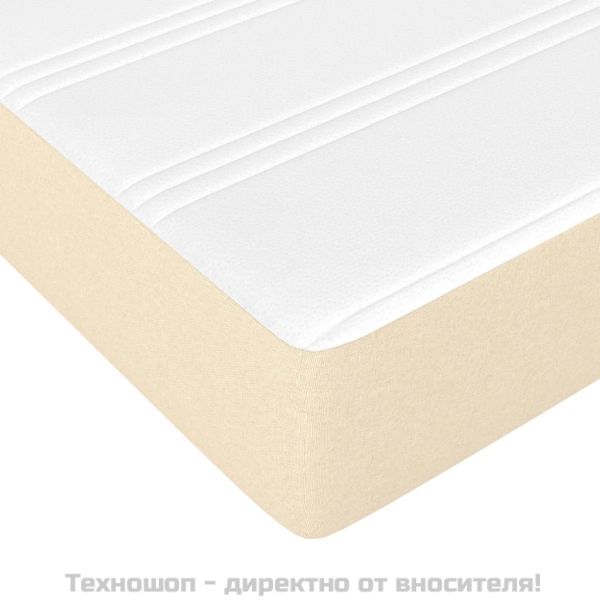 Боксспринг легло с матрак, кремаво, 120x200 см, плат