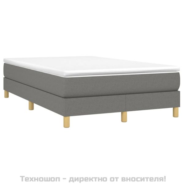 Боксспринг легло с матрак, тъмносиво, 120x200 см, плат