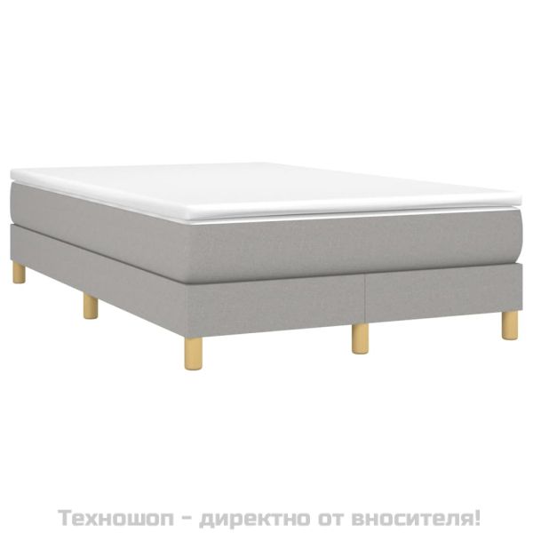 Боксспринг легло с матрак, светлосиво, 120x200 см, плат