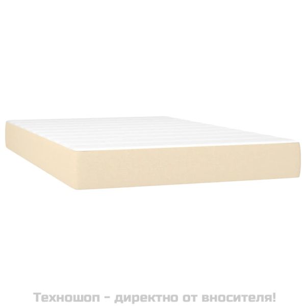 Боксспринг легло с матрак, кремаво, 120x200 см, плат