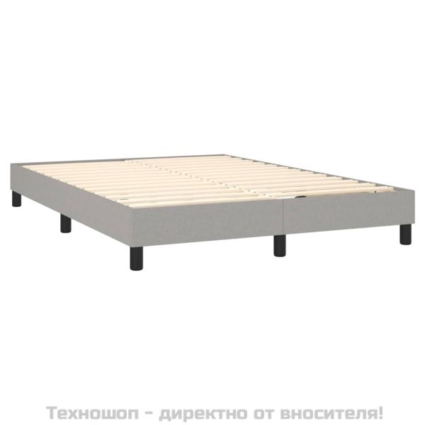 Боксспринг легло с матрак, светлосиво, 140x200 см, плат