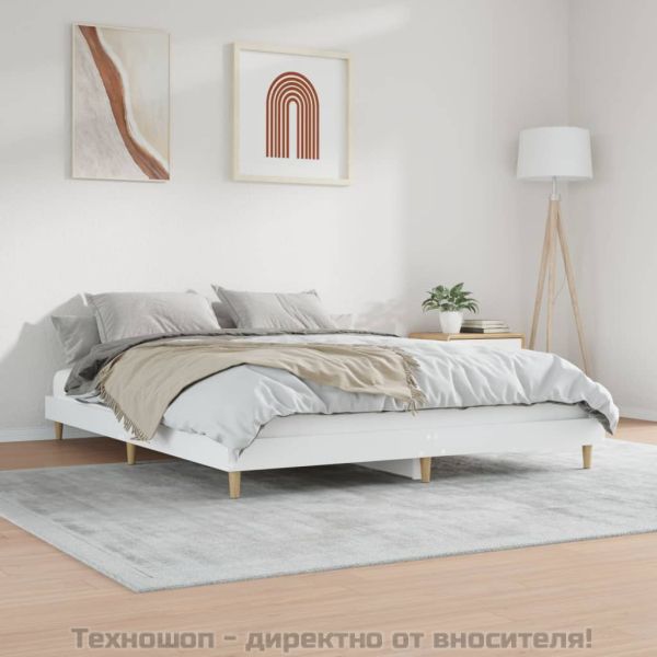 Рамка за легло, бяла, 120x200 см, масивно дърво