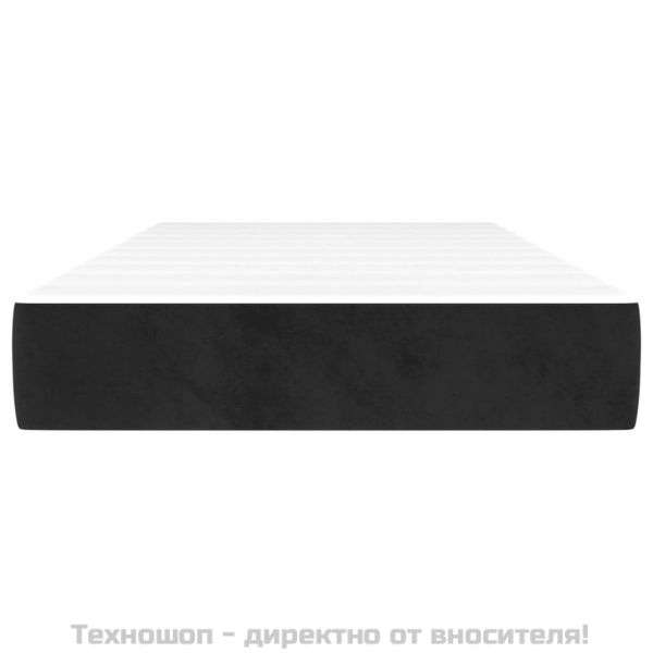 Матрак за легло с покет пружини средна твърдост черен 90x200x20 см кадифе