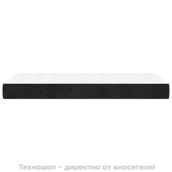 Матрак за легло с покет пружини средна твърдост черен 90x200x20 см кадифе