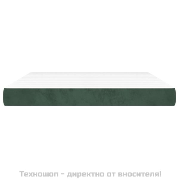Матрак за легло с покет пружини средна твърдост тъмнозелен 180x200x20 см кадифе
