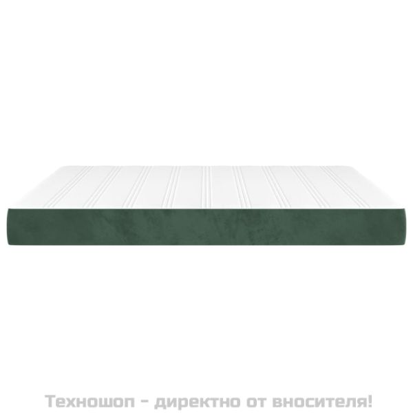 Матрак за легло с покет пружини средна твърдост тъмнозелен 180x200x20 см кадифе
