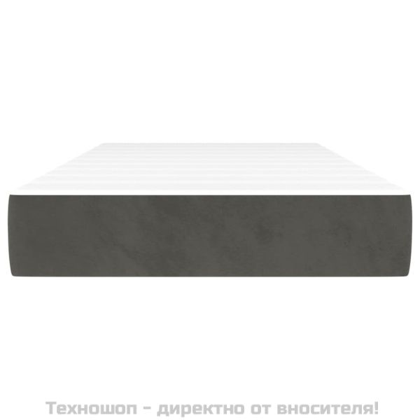 Матрак за легло с покет пружини средна твърдост тъмносив 80x200x20 см кадифе