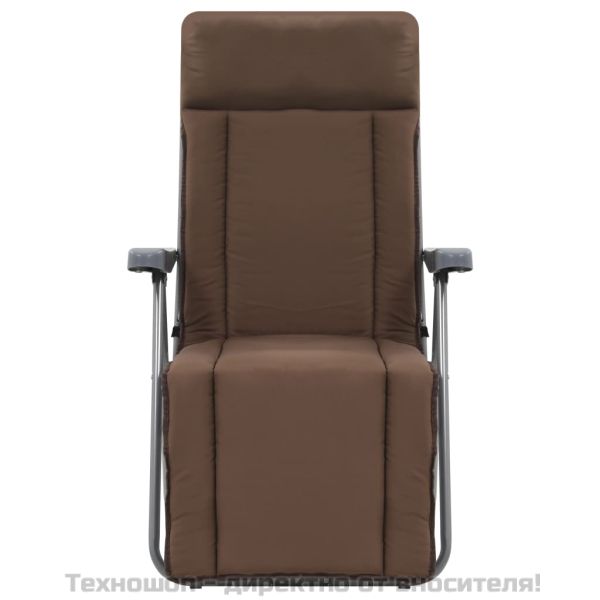 Сгъваеми градински столове с възглавници, 2 бр, кафяви