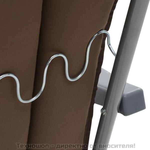 Сгъваеми градински столове с възглавници, 2 бр, кафяви