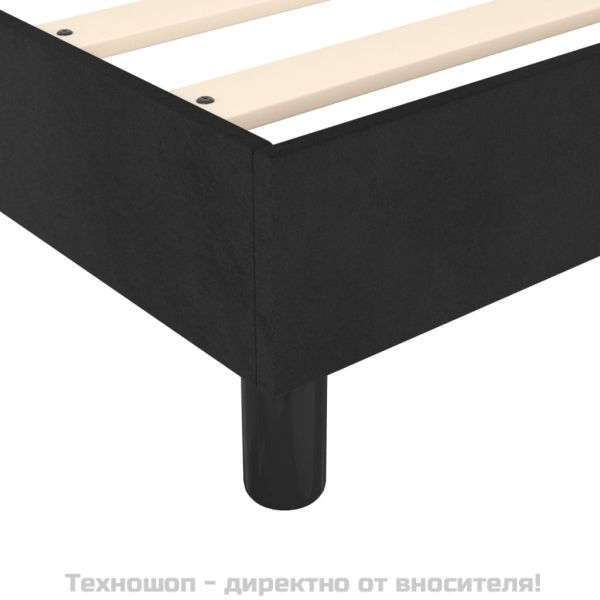 Боксспринг легло с матрак, черно, 90x200 см, кадифе