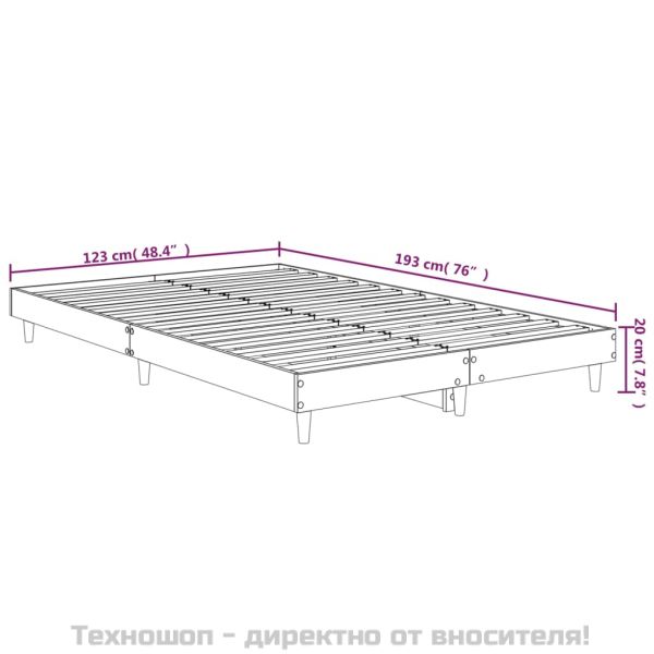 Рамка за легло, черна, 120x190 см, инженерно дърво