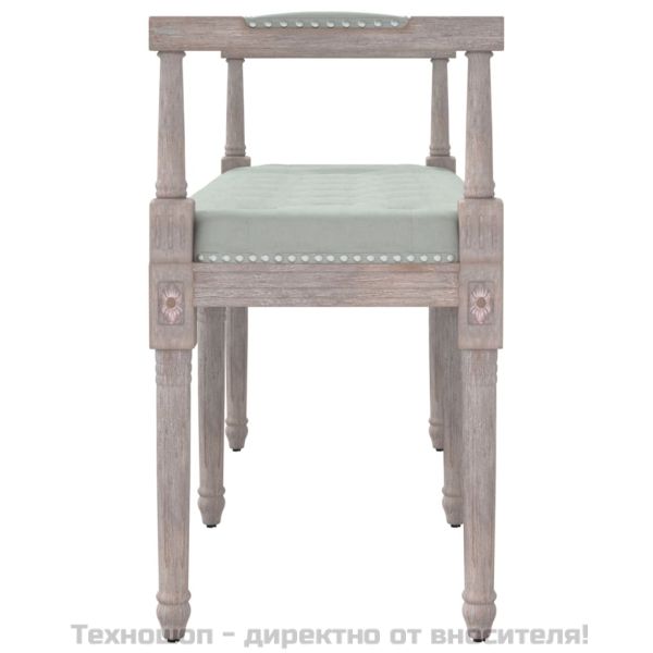 Пейка, светлосива, 110x40x70 см, кадифе