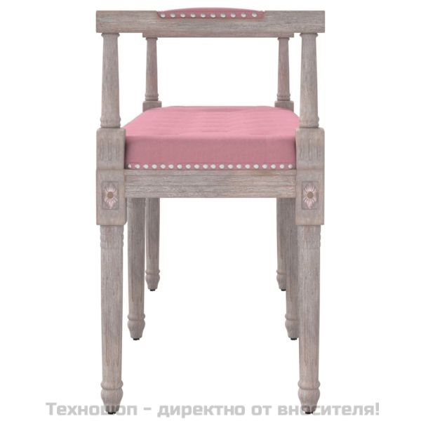 Пейка, розова, 110x40x70 см, кадифе