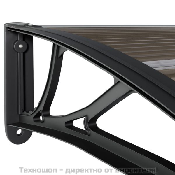 Сенник за врата, черен, 80x75 см, поликарбонат