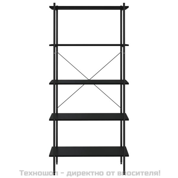 Етажерка с 5 рафта, черна, 80x40x163 см