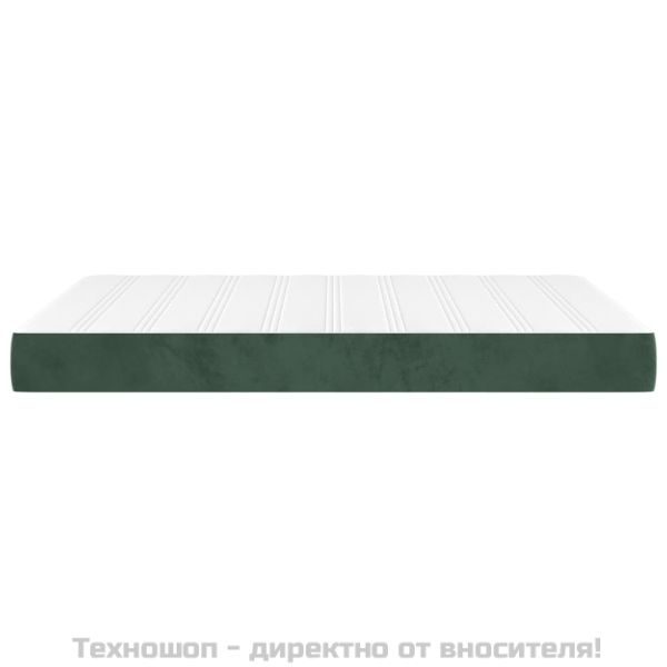 Матрак за легло с покет пружини средна твърдост тъмнозелен 140x200x20 см кадифе
