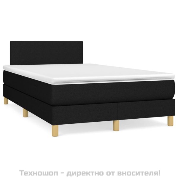 Боксспринг легло с матрак, черно, 120x200 см, плат