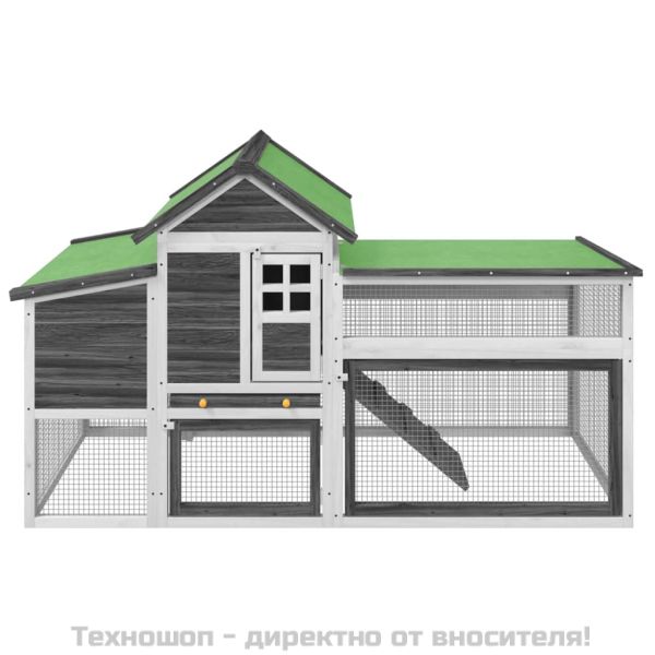 Кокошарник сив 186,5x58,5x113 см бор масив