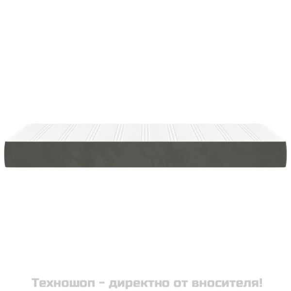Матрак за легло с покет пружини средна твърдост тъмносив 80x200x20 см кадифе
