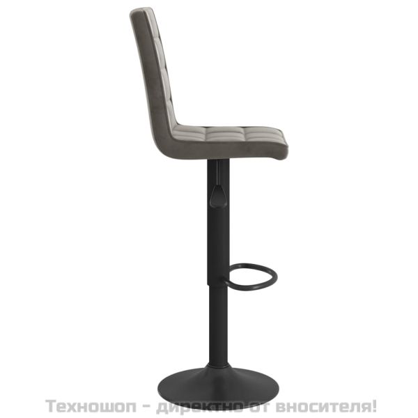 Бар табуретки, 2 бр, тъмносиви, кадифе