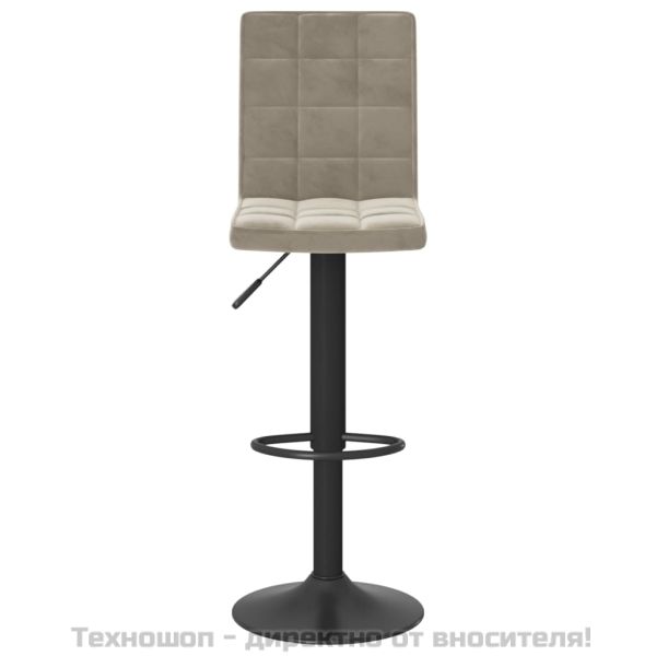 Бар табуретки, 2 бр, светлосиви, кадифе