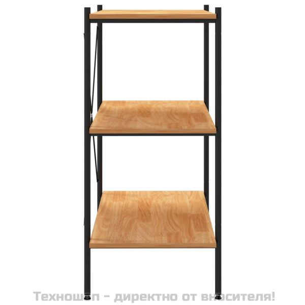 3-етажен етажерка, черен и дъб, 80x40x92 см
