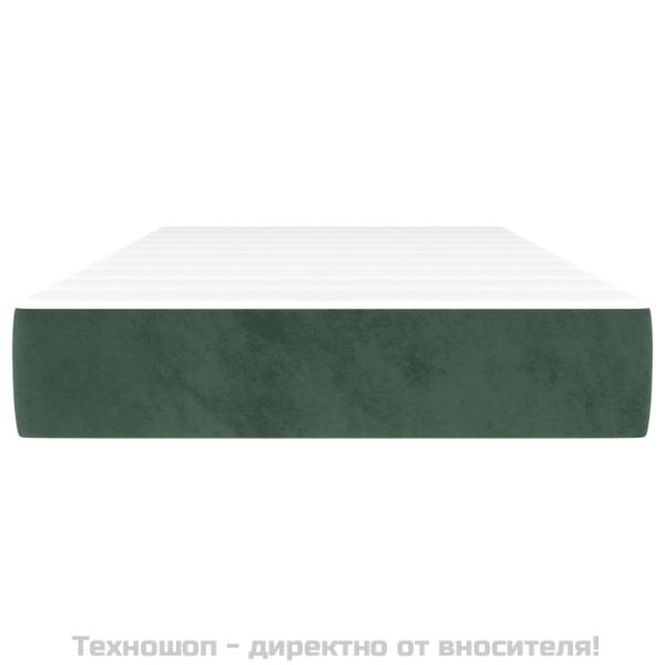 Матрак за легло с покет пружини средна твърдост тъмнозелен 90x190x20 см кадифе