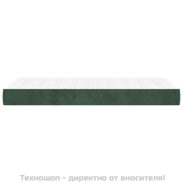 Матрак за легло с покет пружини средна твърдост тъмнозелен 90x190x20 см кадифе