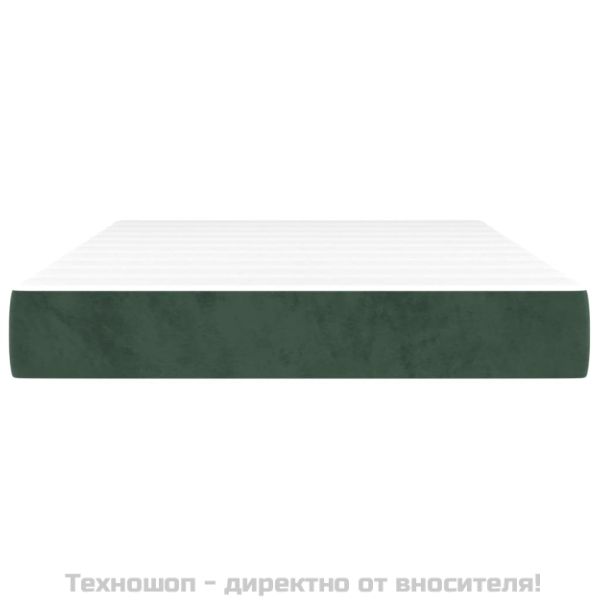 Матрак за легло с покет пружини средна твърдост тъмнозелен 120x200x20 см кадифе