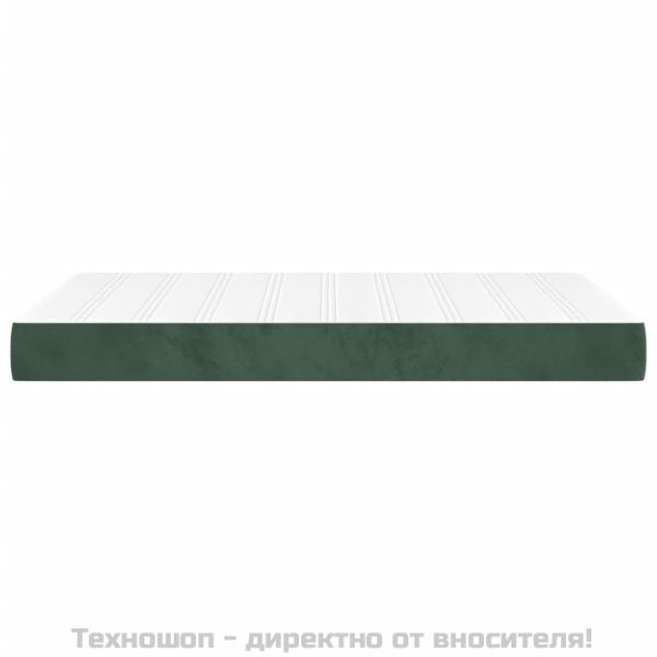 Матрак за легло с покет пружини средна твърдост тъмнозелен 120x200x20 см кадифе