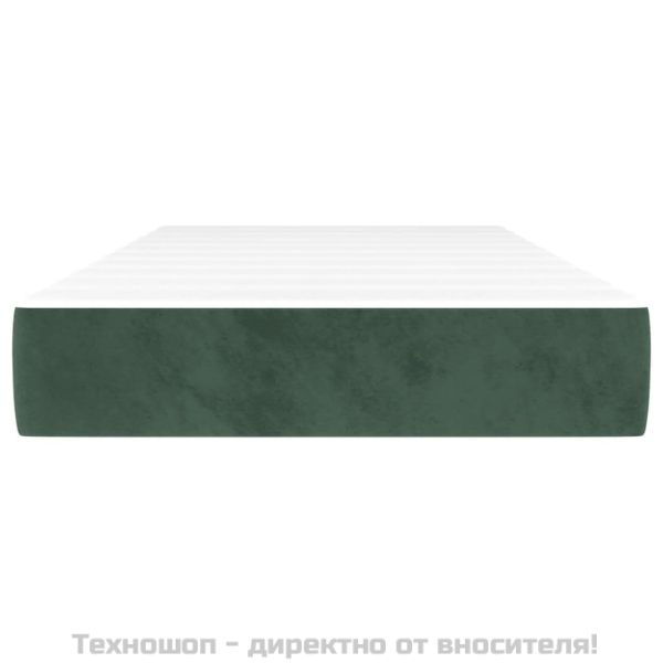 Матрак за легло с покет пружини средна твърдост тъмнозелен 90x200x20 см кадифе