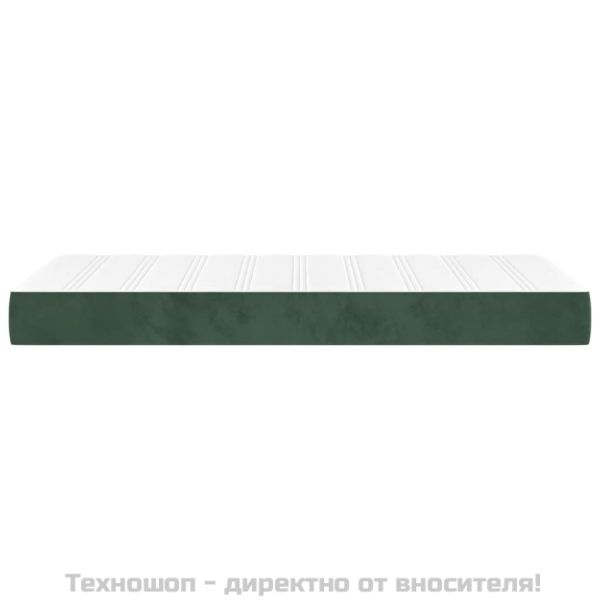 Матрак за легло с покет пружини средна твърдост тъмнозелен 90x200x20 см кадифе