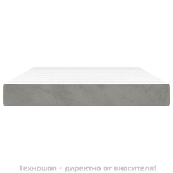 Матрак за легло с покет пружини средна твърдост светлосив 140x190x20 см кадифе
