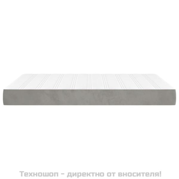 Матрак за легло с покет пружини средна твърдост светлосив 140x190x20 см кадифе