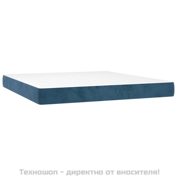 Матрак за легло с покет пружини средна твърдост тъмносин 160x200x20 см кадифе