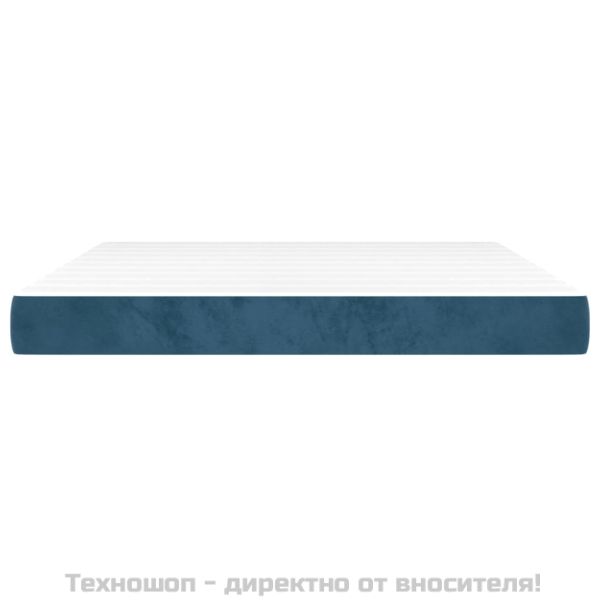Матрак за легло с покет пружини средна твърдост тъмносин 160x200x20 см кадифе