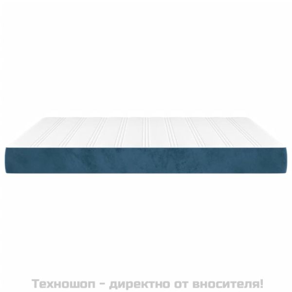 Матрак за легло с покет пружини средна твърдост тъмносин 160x200x20 см кадифе
