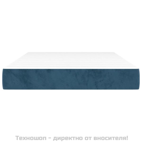 Матрак за легло с покет пружини средна твърдост тъмносин 120x200x20 см кадифе
