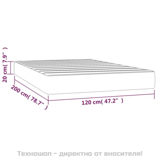 Матрак за легло с покет пружини средна твърдост тъмносин 120x200x20 см кадифе
