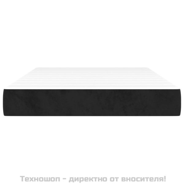 Матрак за легло с покет пружини средна твърдост черен 120x200x20 см кадифе